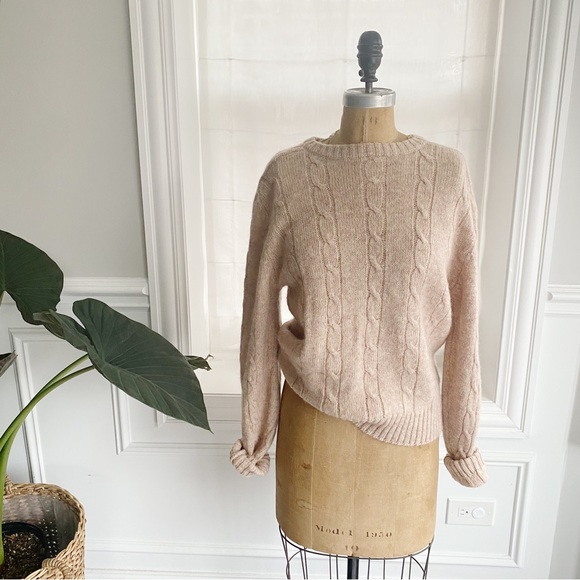 Vintage Sweaters - Vintage Hill & Archer Cable Knit Wool Blend Sweater Size M